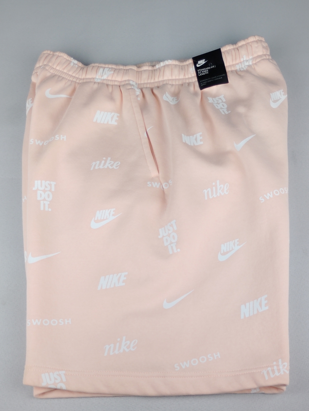 Nike Peach Allover Logo Womens Shorts.